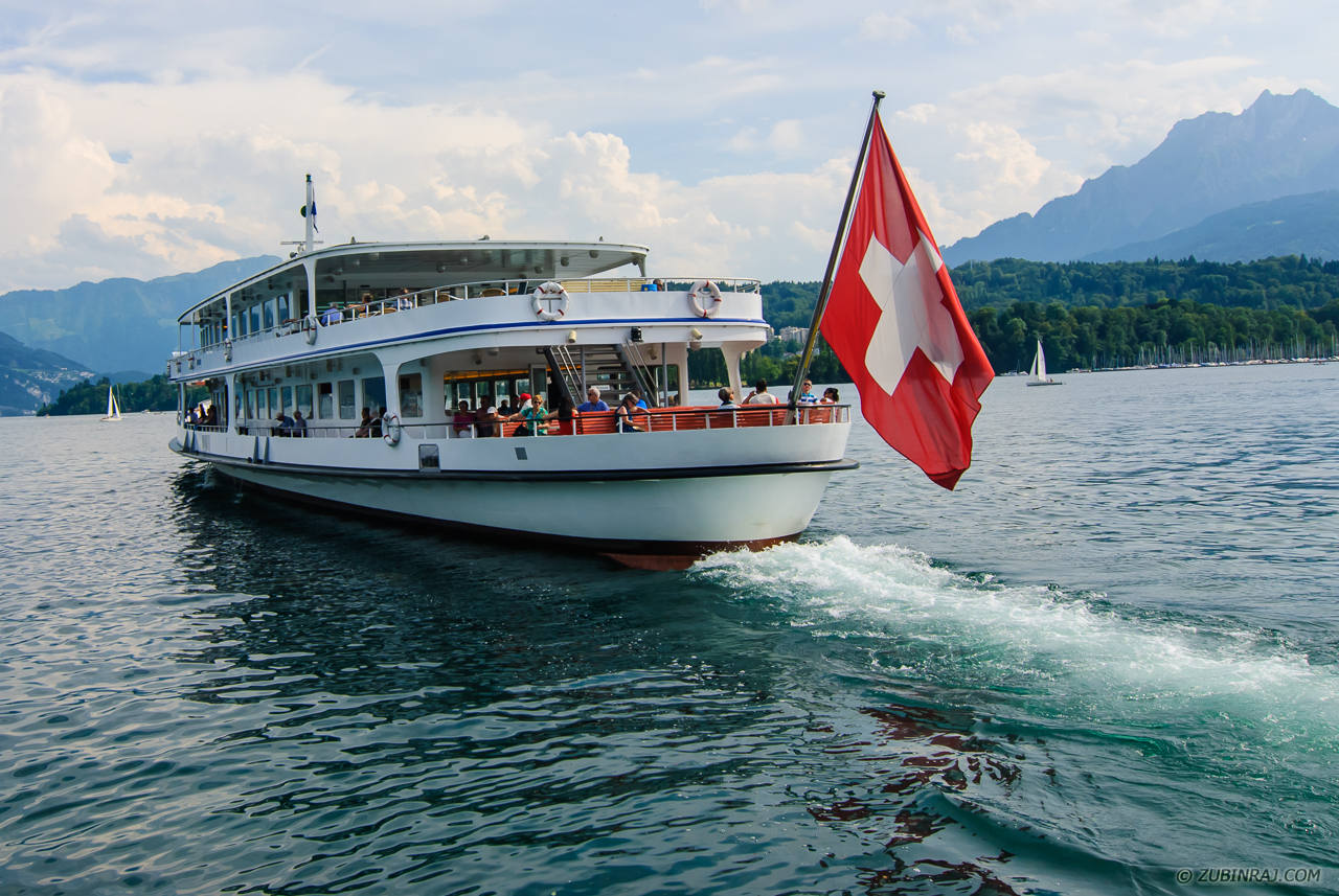 Transport Boat Plying In The Lakes of Switzerland-20140622-DSC_5272